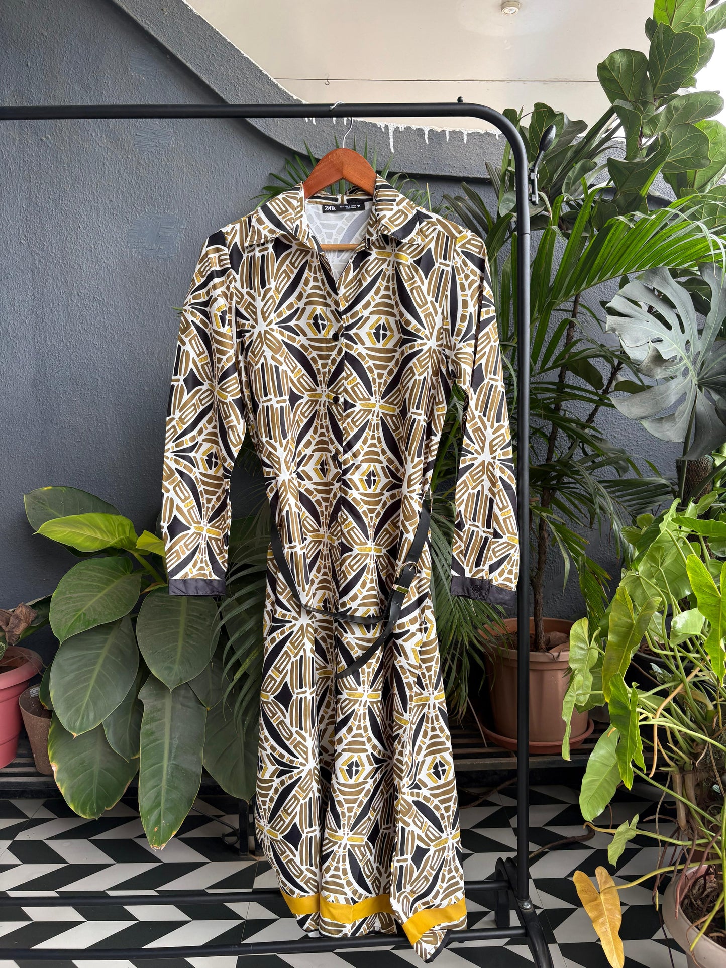 Belted Printed Dress