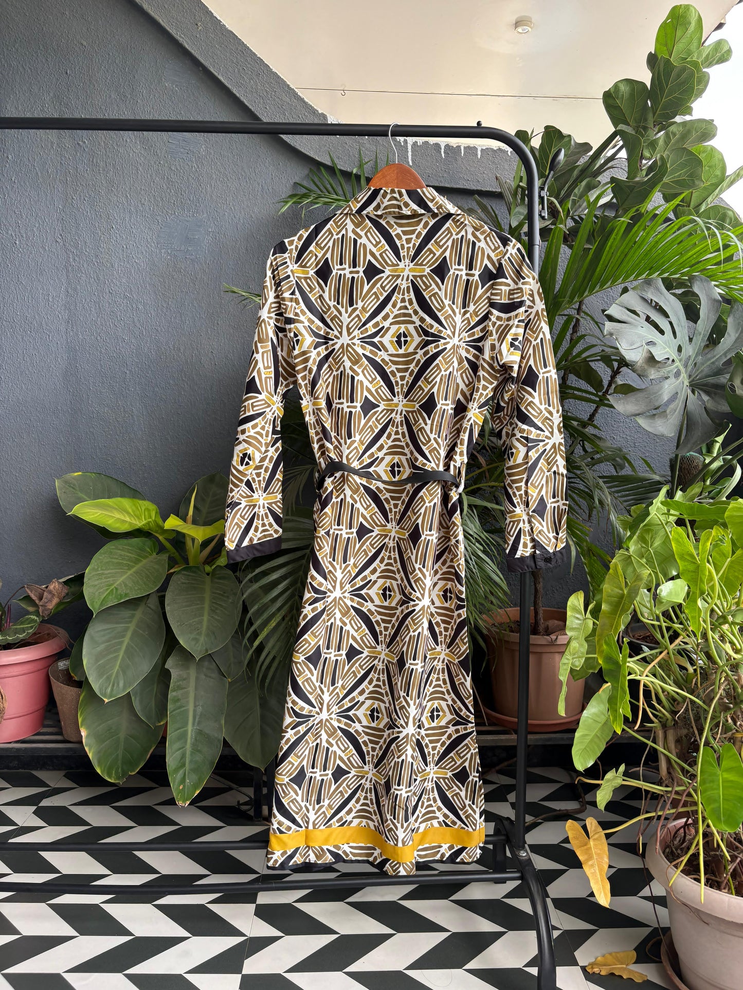 Belted Printed Dress