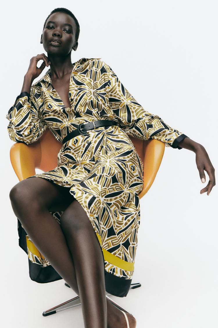 Belted Printed Dress