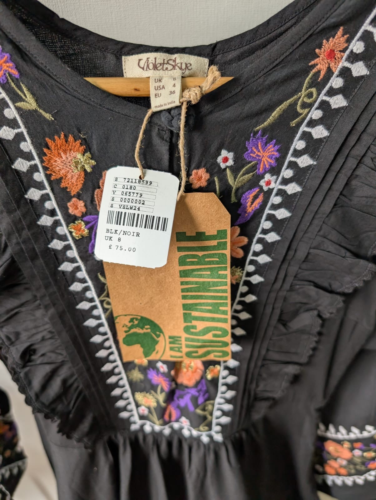 Black embroidered Dress