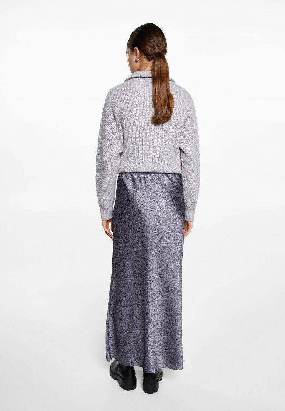Grey satin Skirt