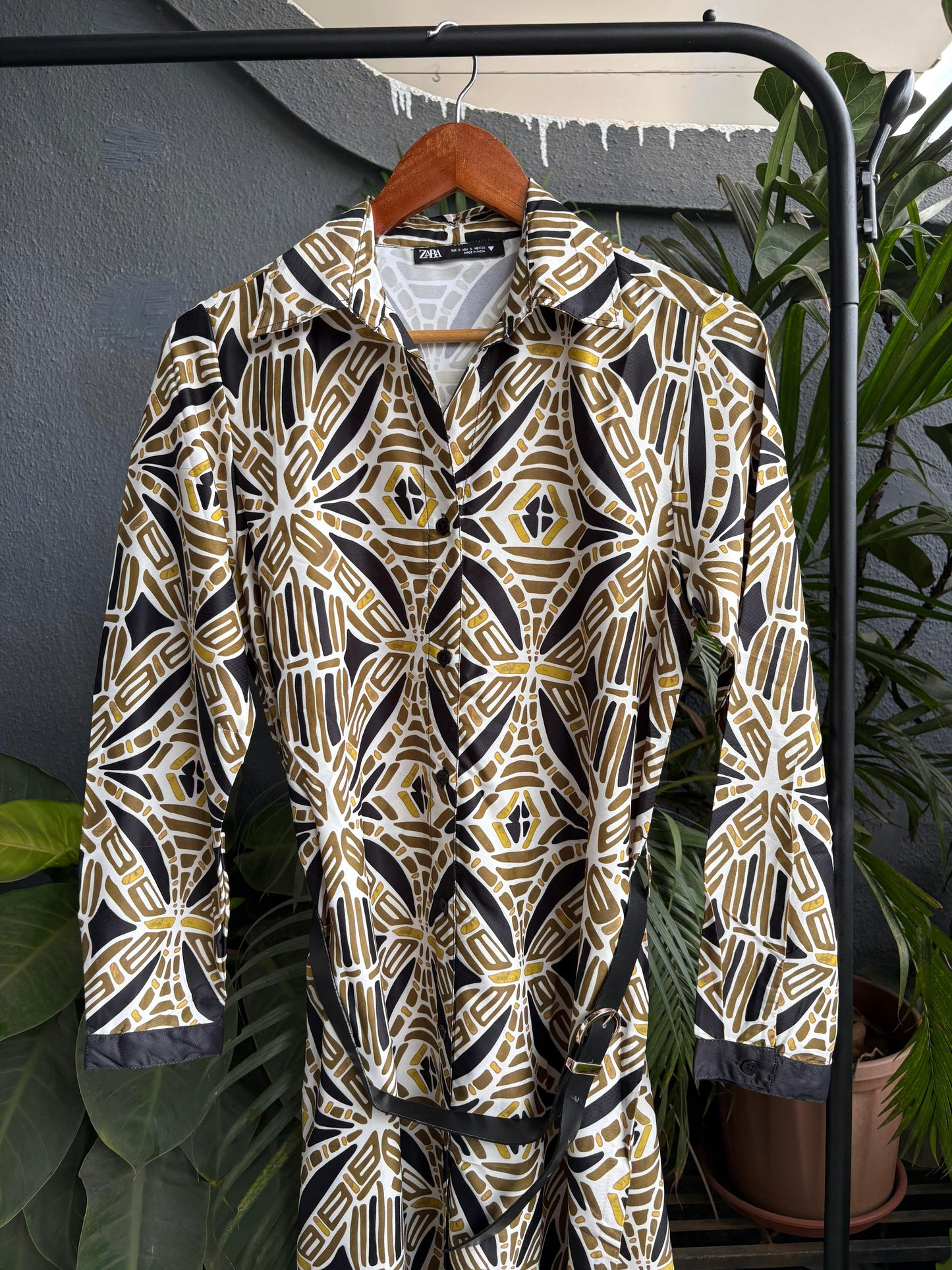 Belted Printed Dress