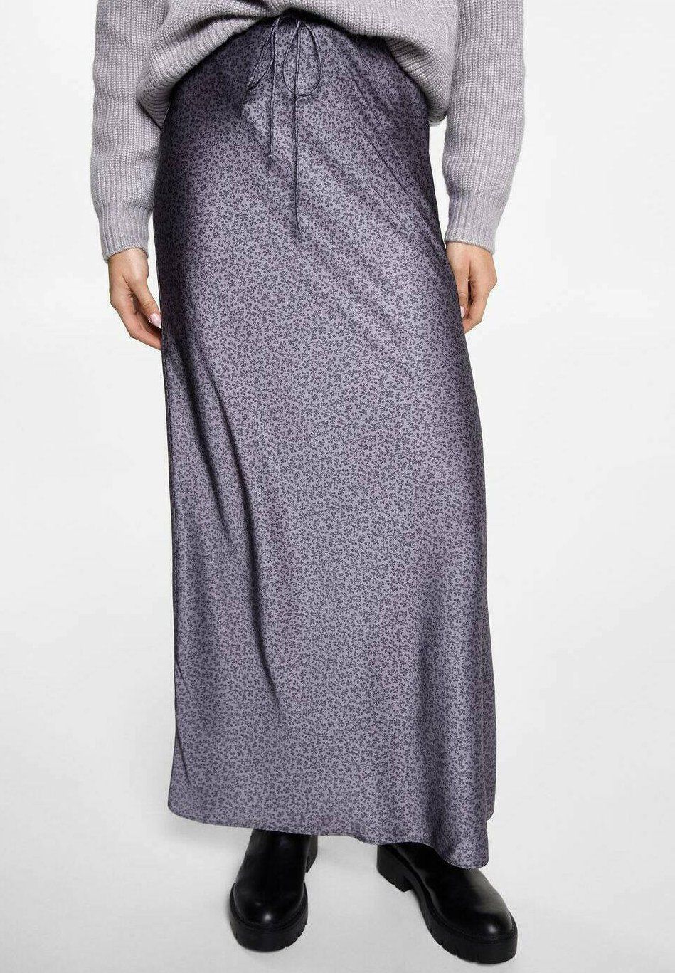 Grey satin Skirt