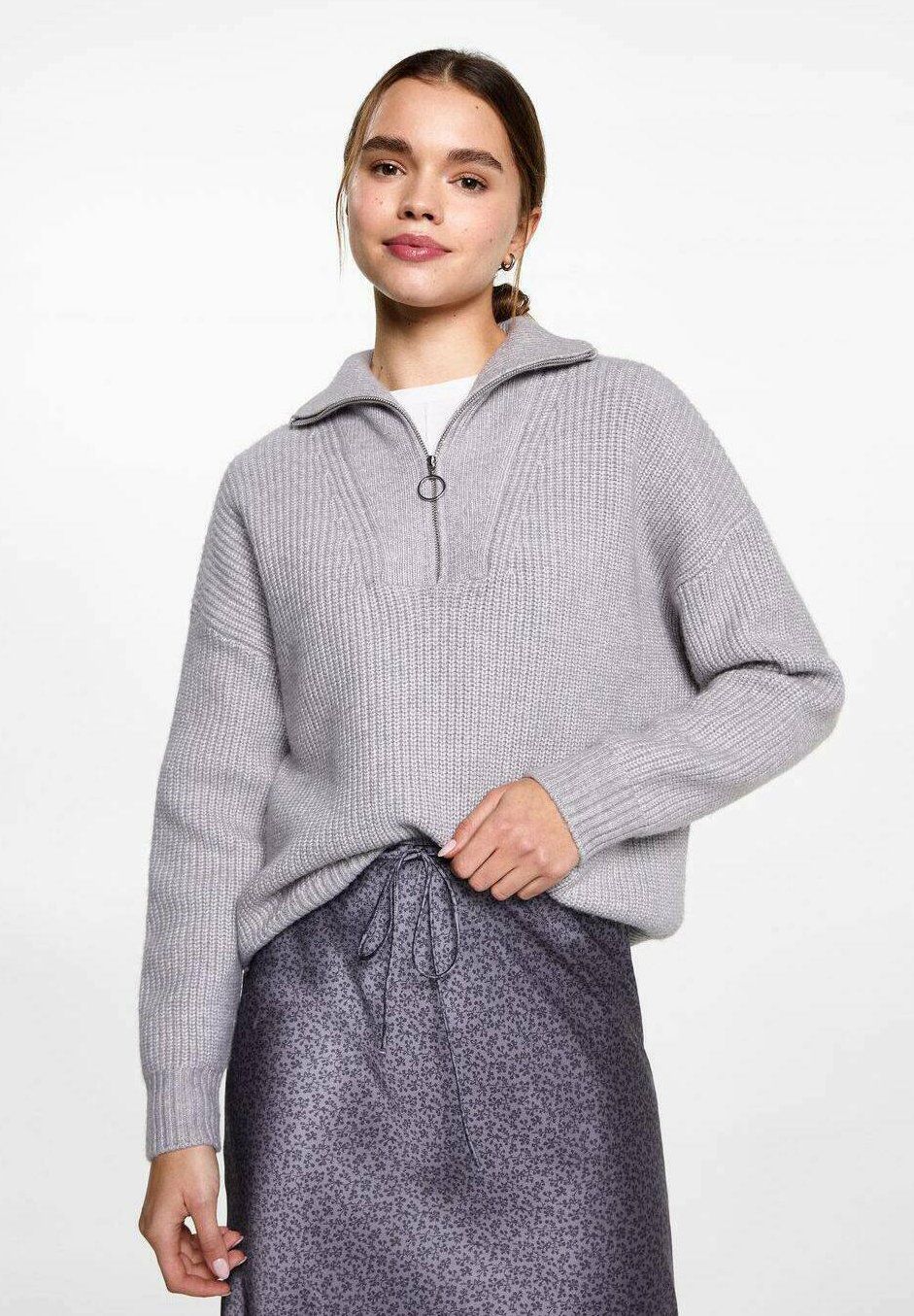 Grey satin Skirt