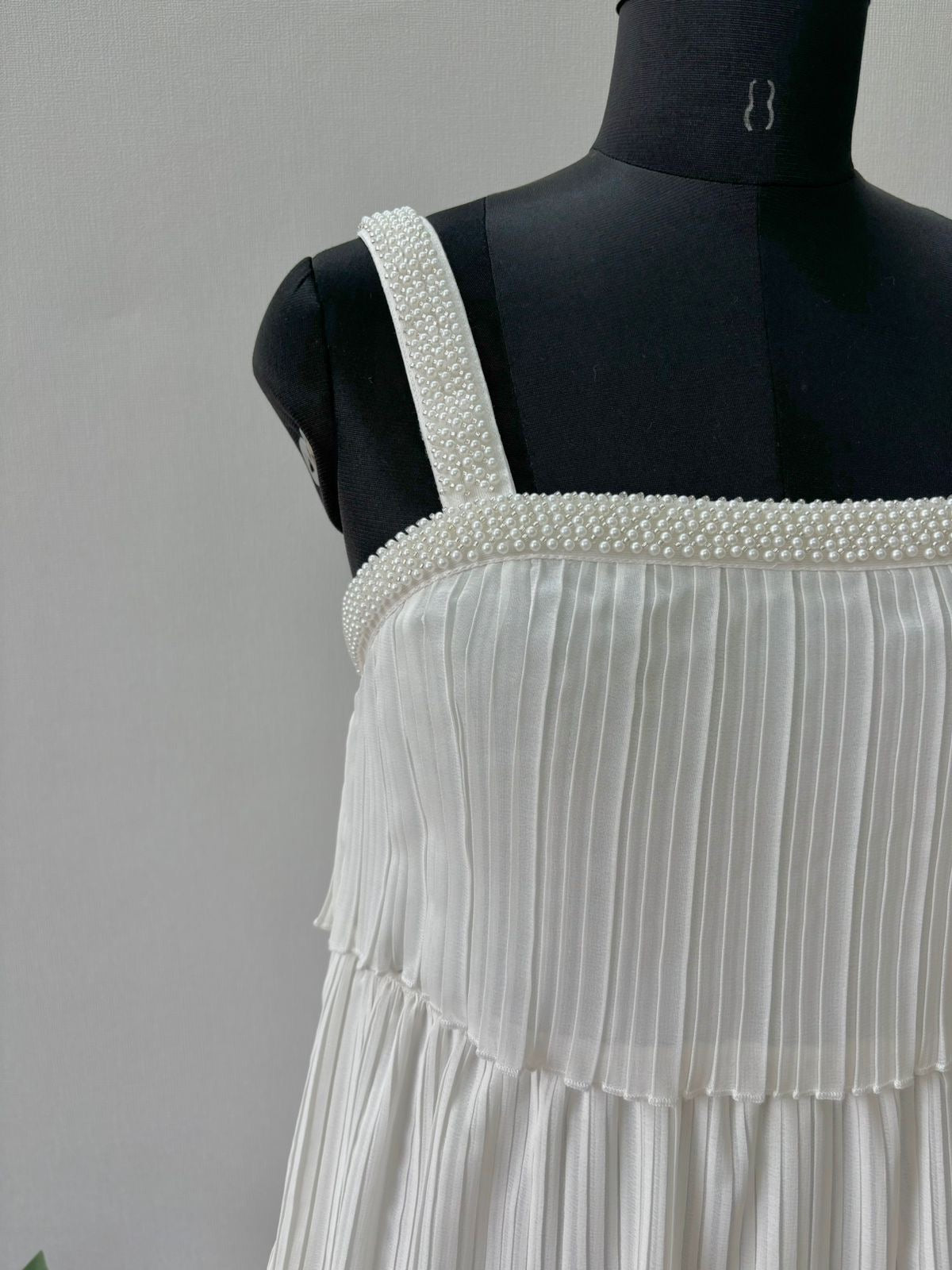 Ivory Pleated Maxi Dress