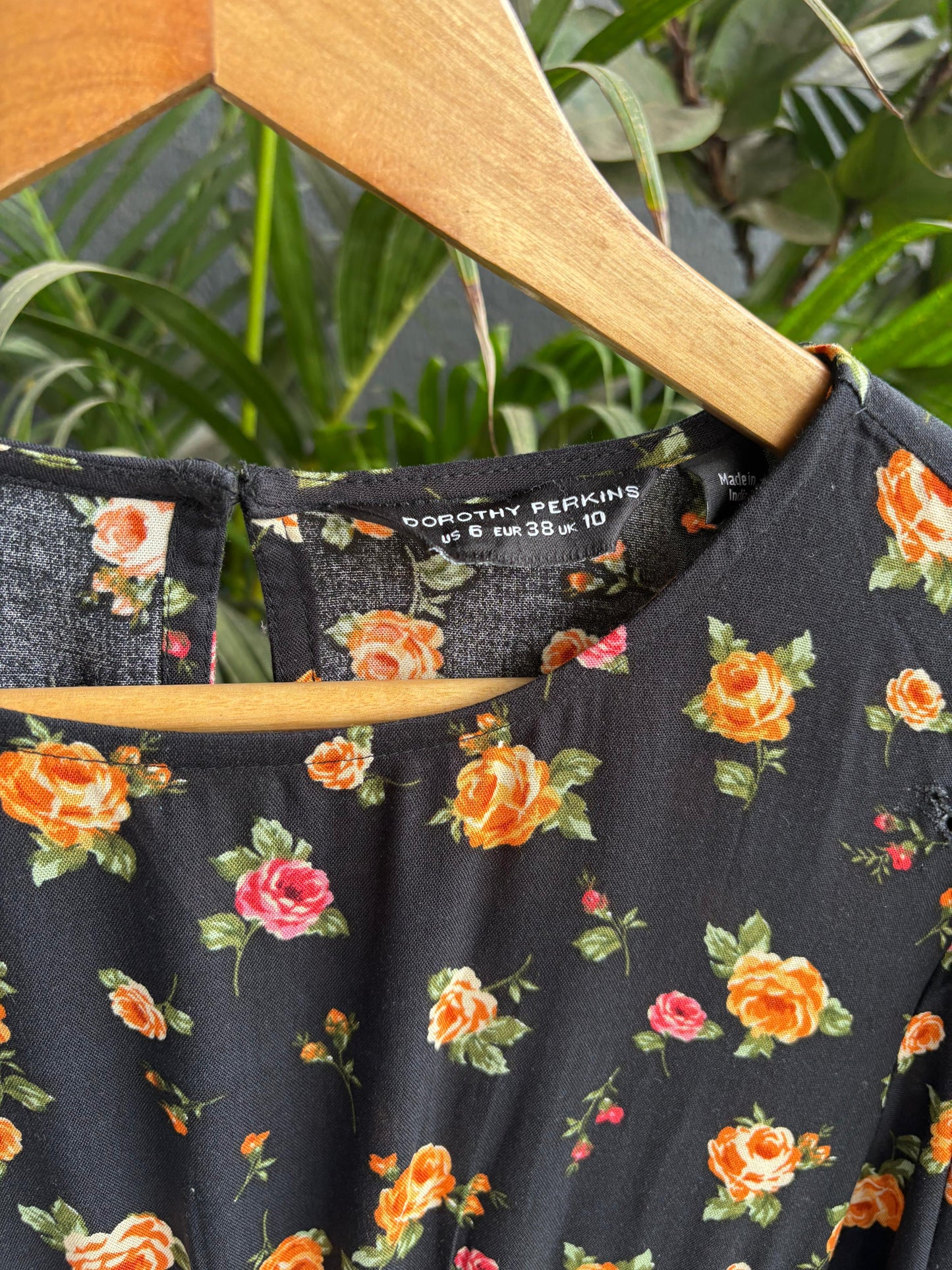 Black & yellow floral dress