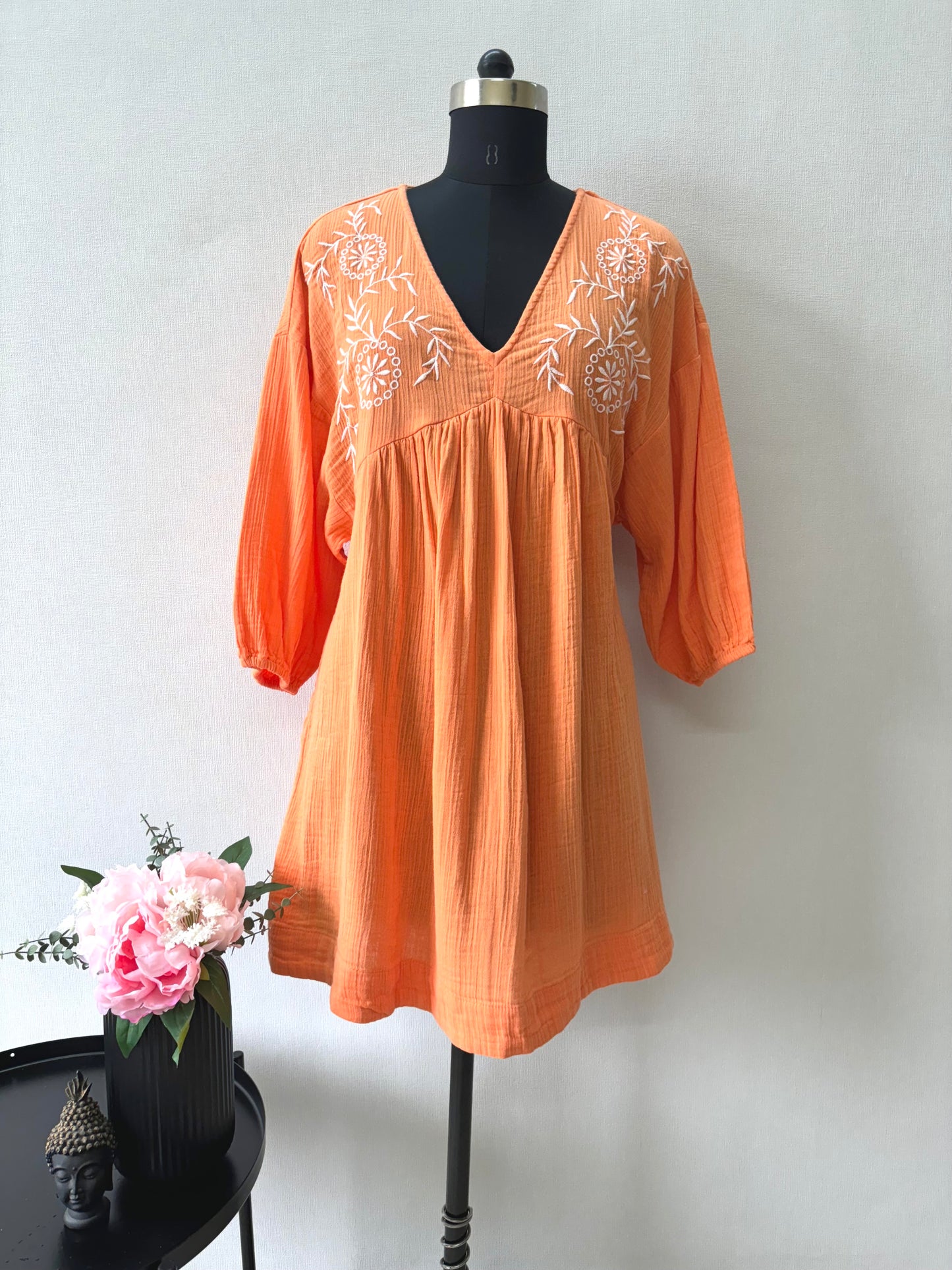 Orange embroidered Dress