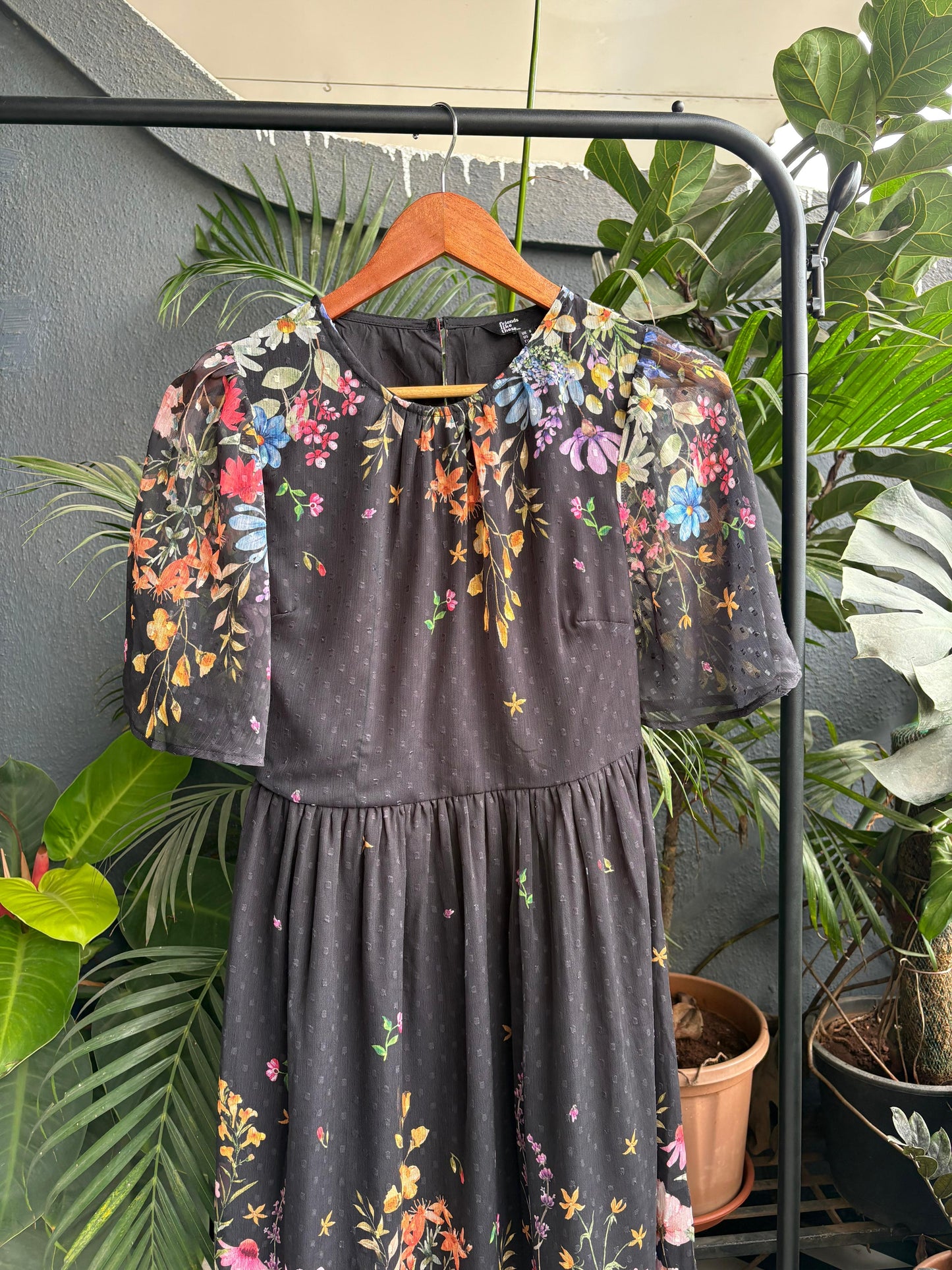 Black floral dress