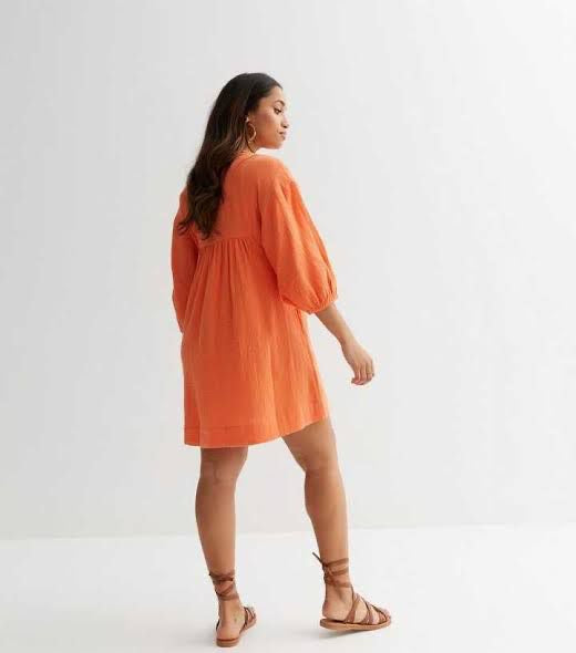 Orange embroidered Dress