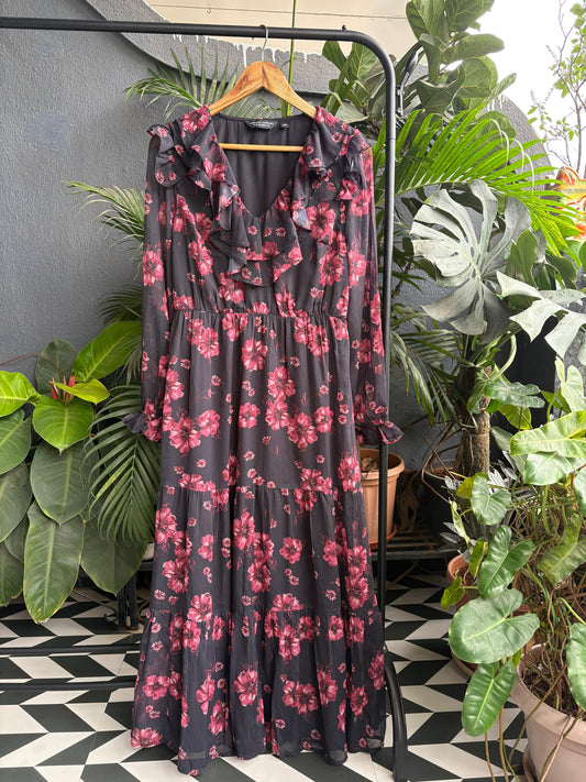 Maroon Floral Dress