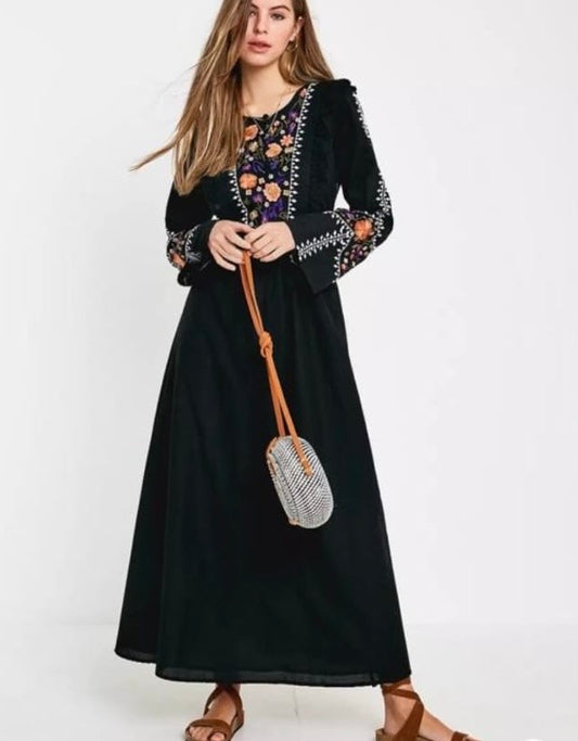 Black embroidered Dress