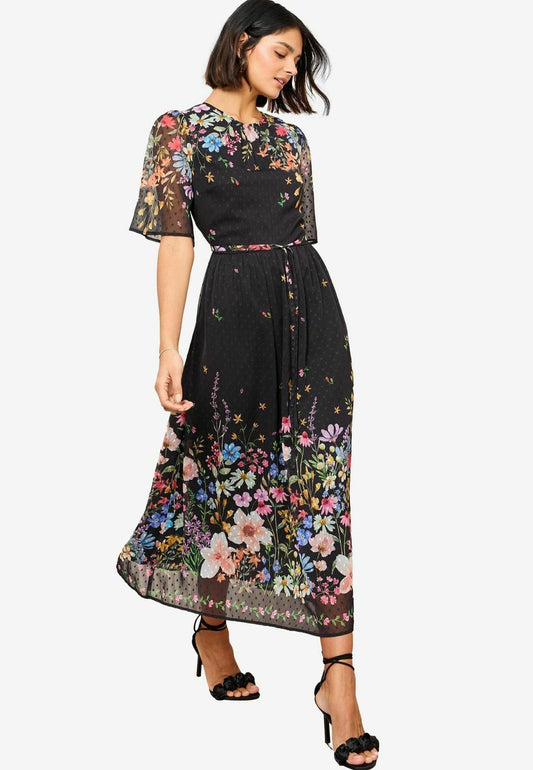 Black floral dress