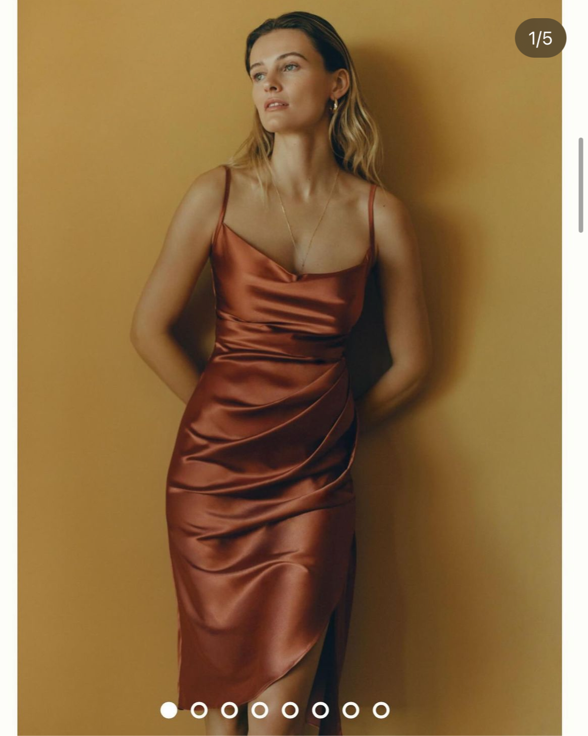 Rust satin silk dress