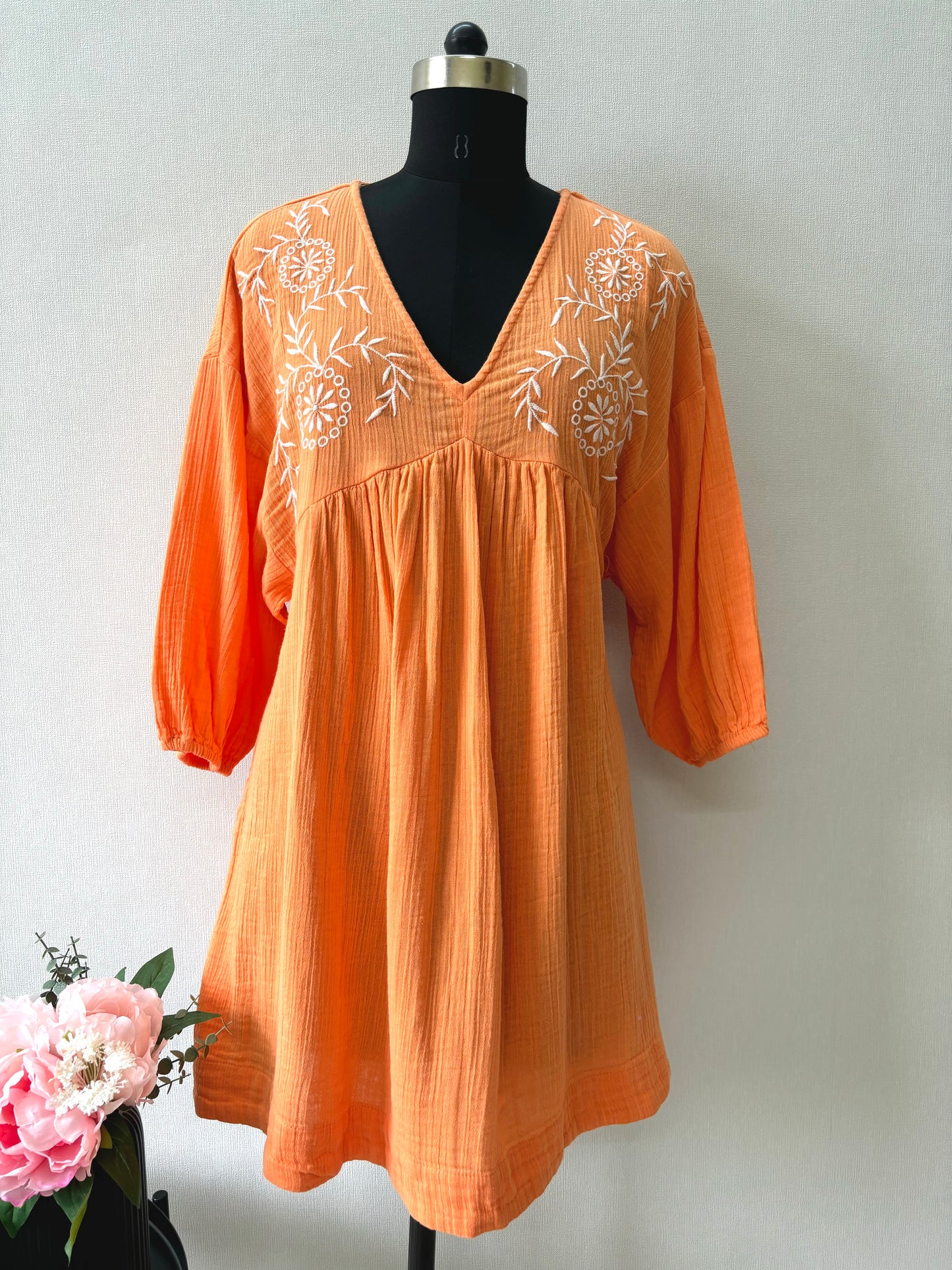 Orange embroidered Dress