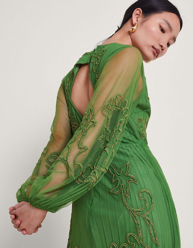 Sequinned Beaded Green gown