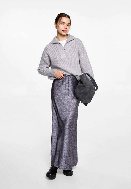 Grey satin Skirt