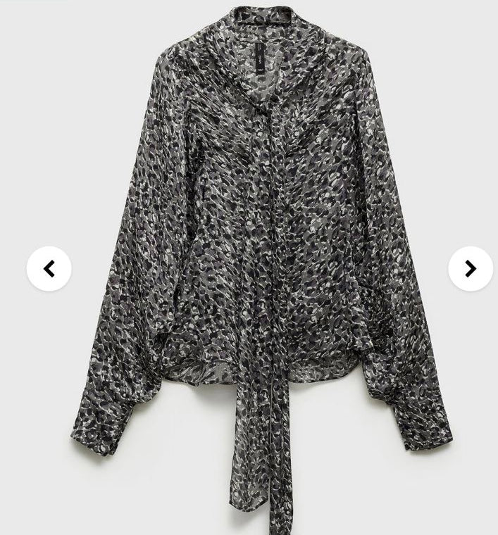 Grey Leopard Print top