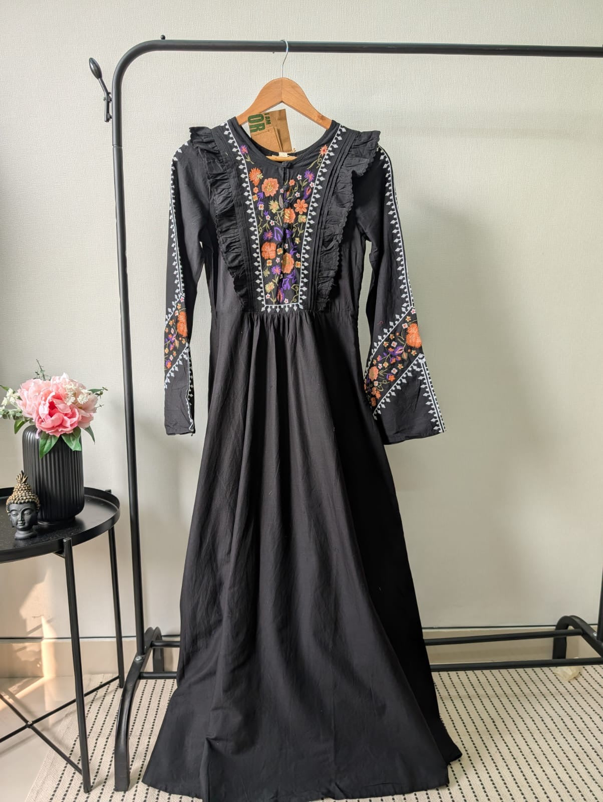 Black embroidered Dress