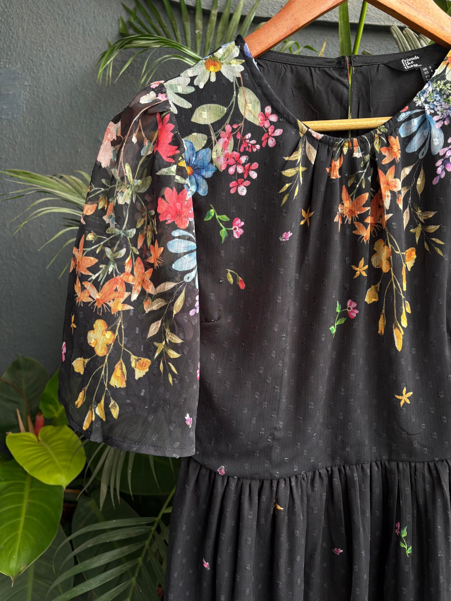 Black floral dress