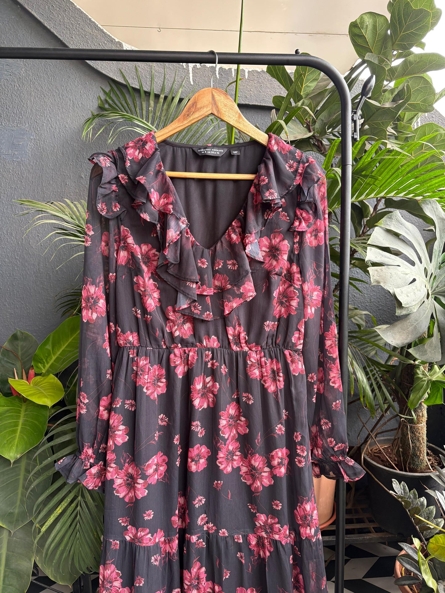 Maroon Floral Dress