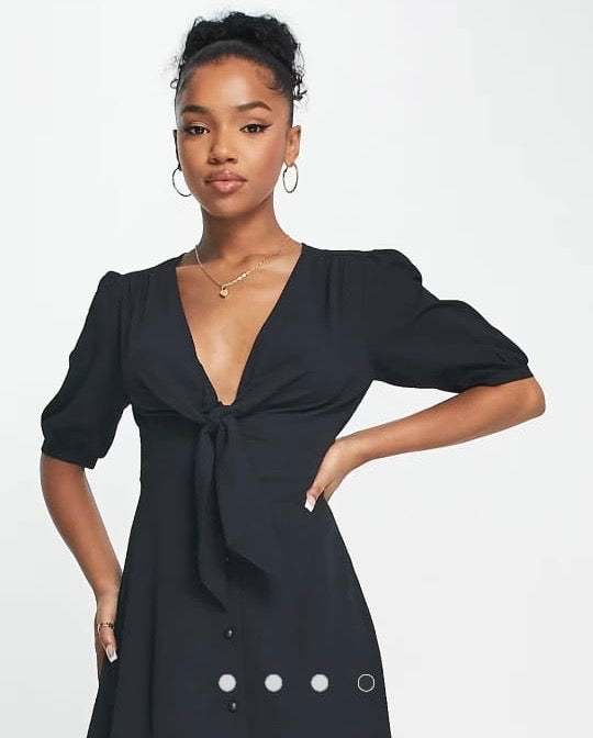 Button Front Midi Dress