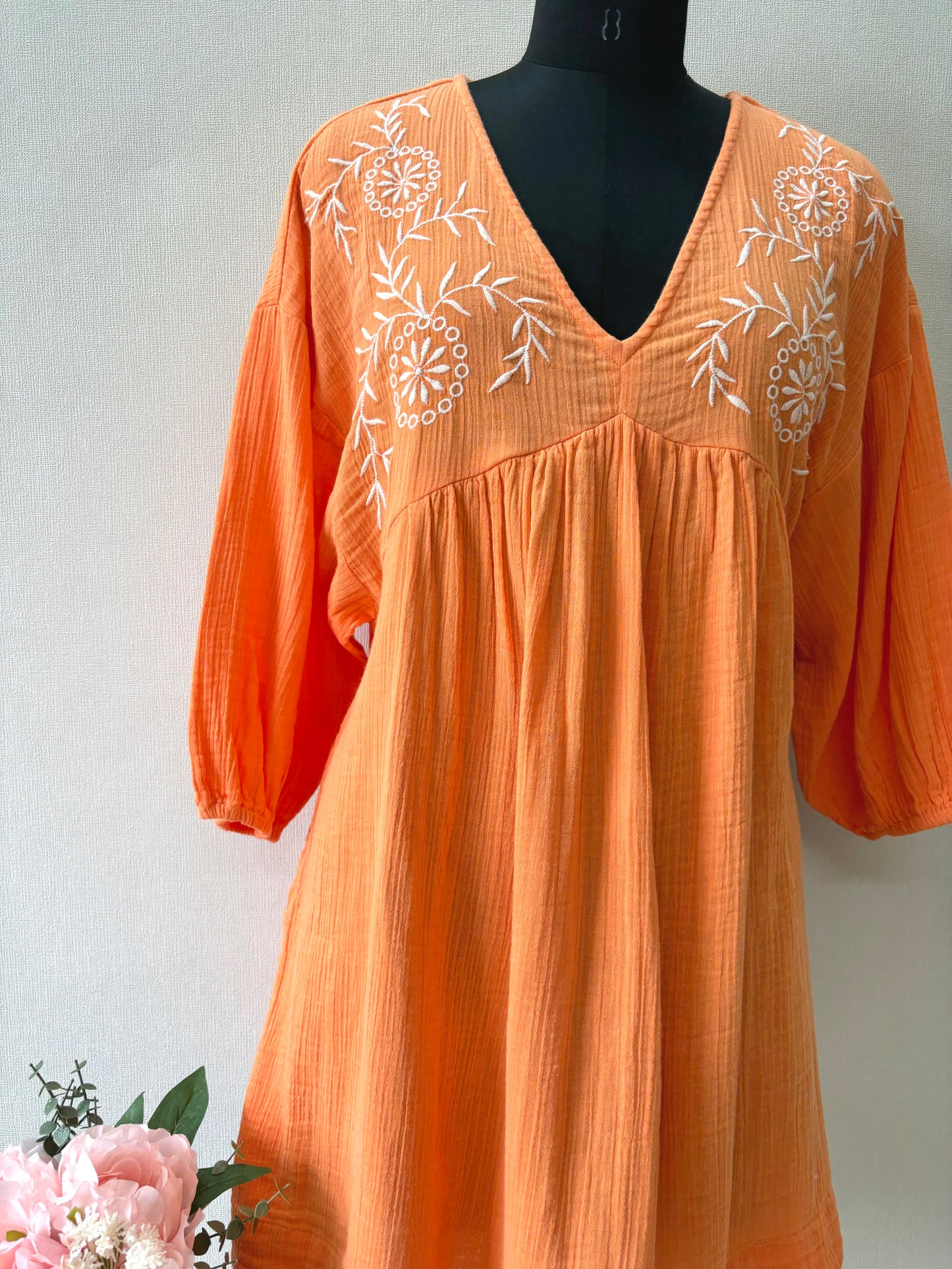 Orange embroidered Dress