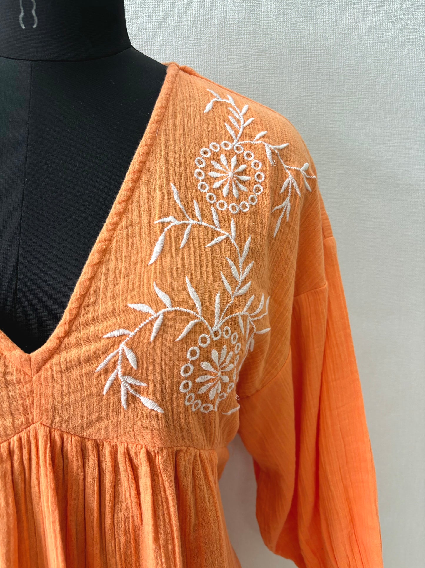 Orange embroidered Dress