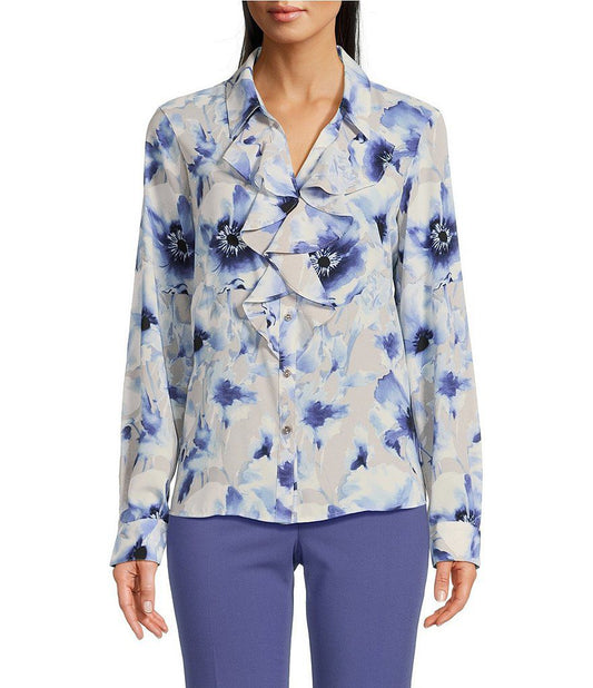 Blue Floral Shirt