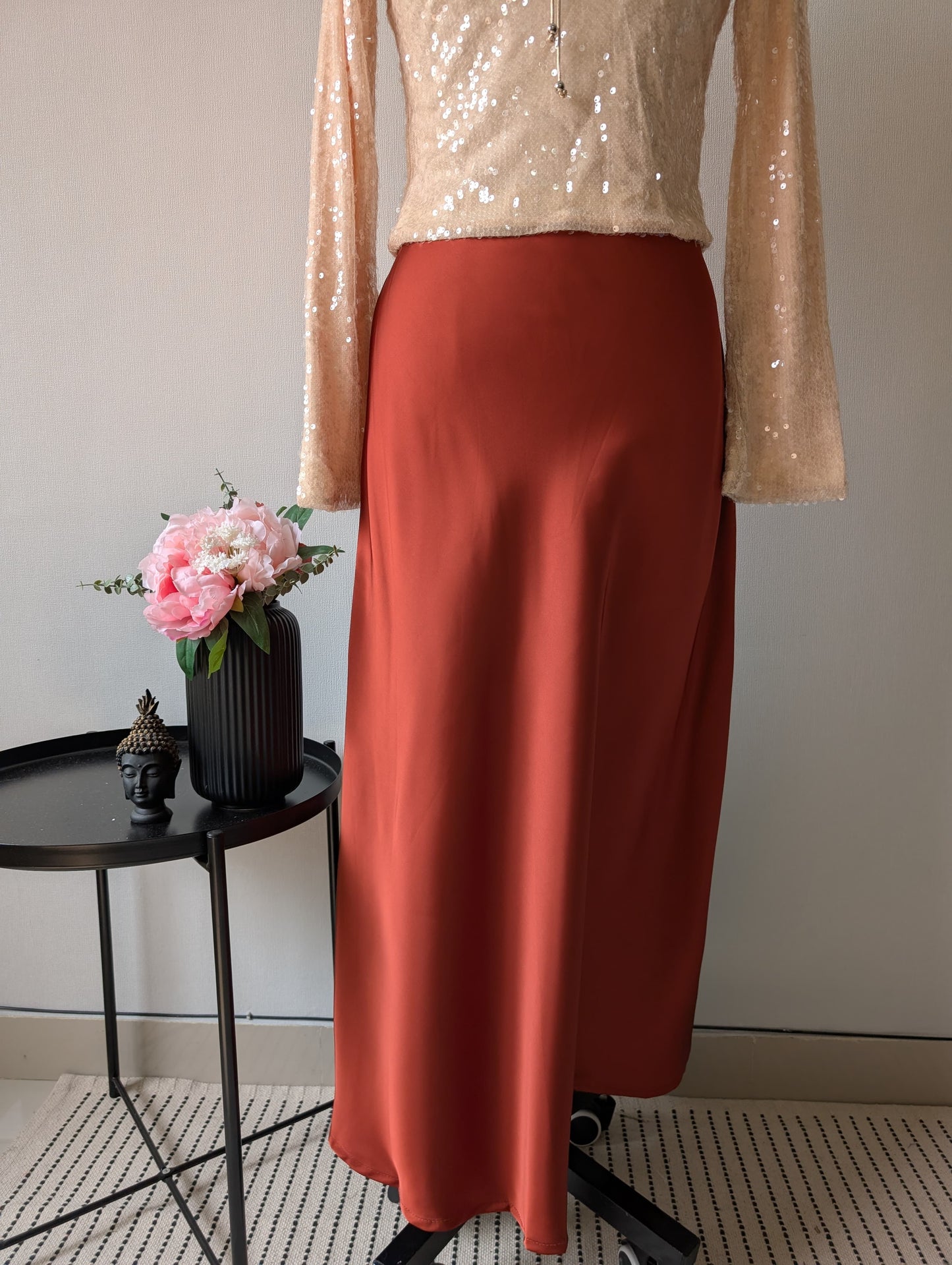 Satin Rust Skirt