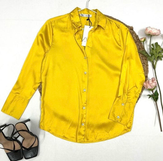 Yellow Satin shirt