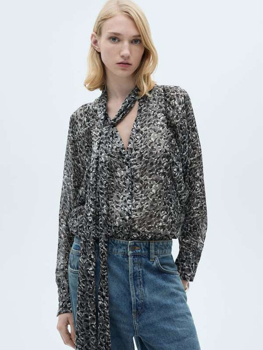 Grey Leopard Print top