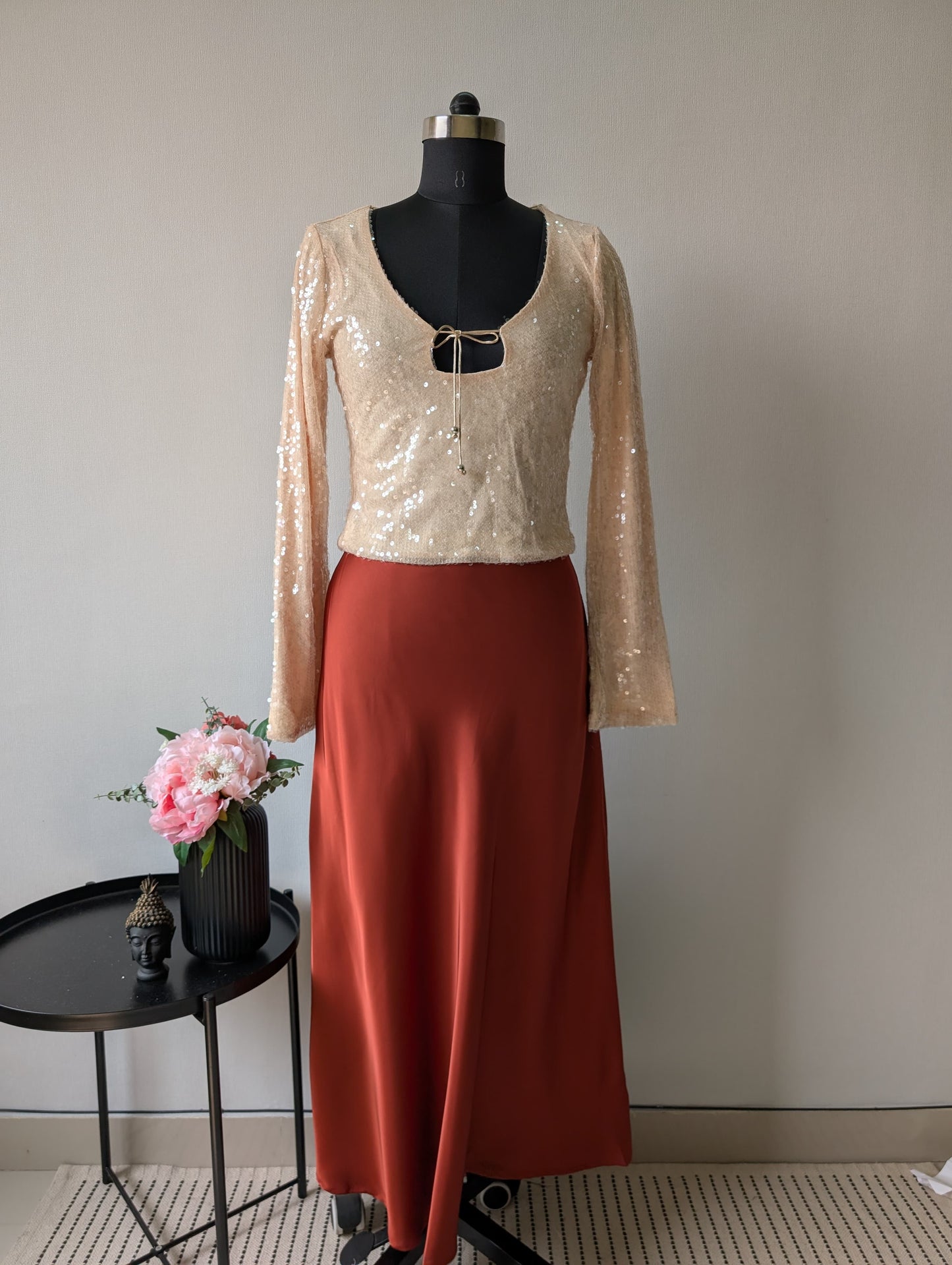 Satin Rust Skirt