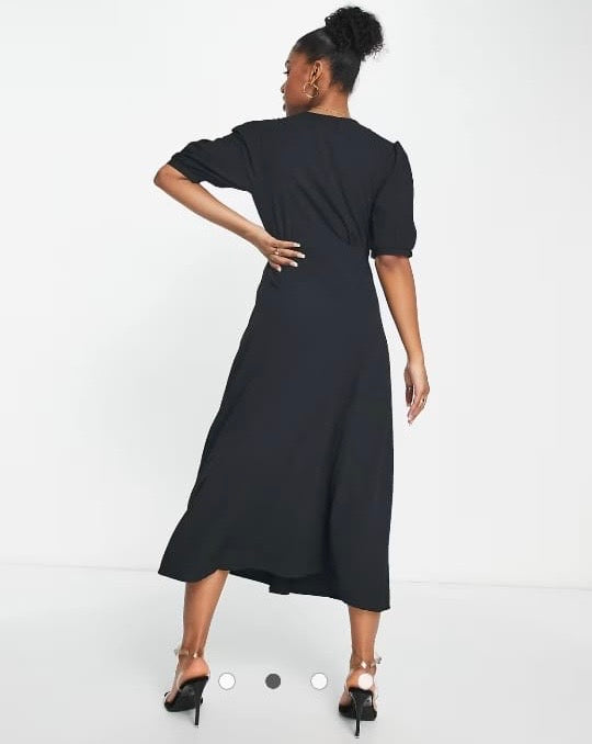 Button Front Midi Dress