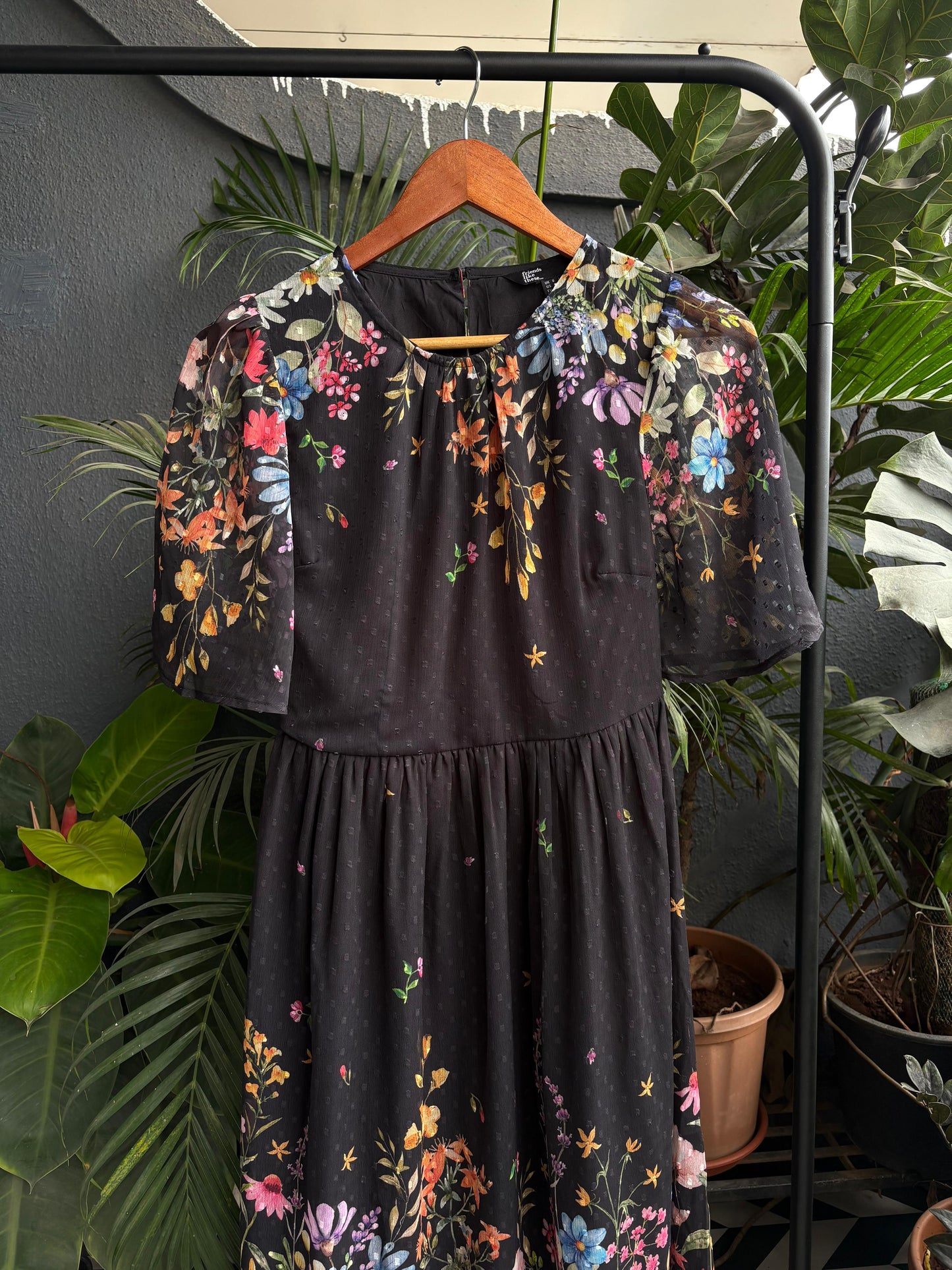 Black floral dress