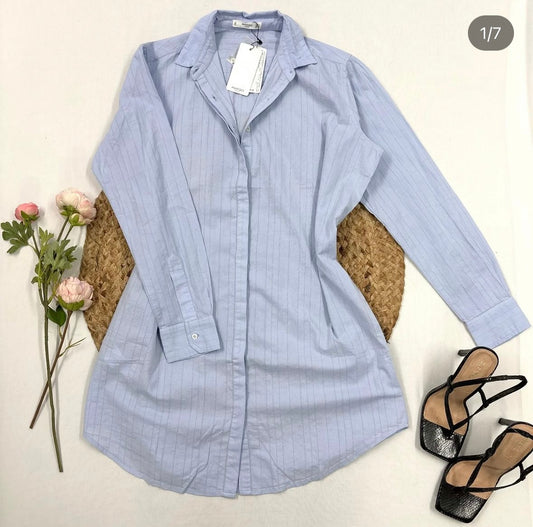 Blue shirt dress