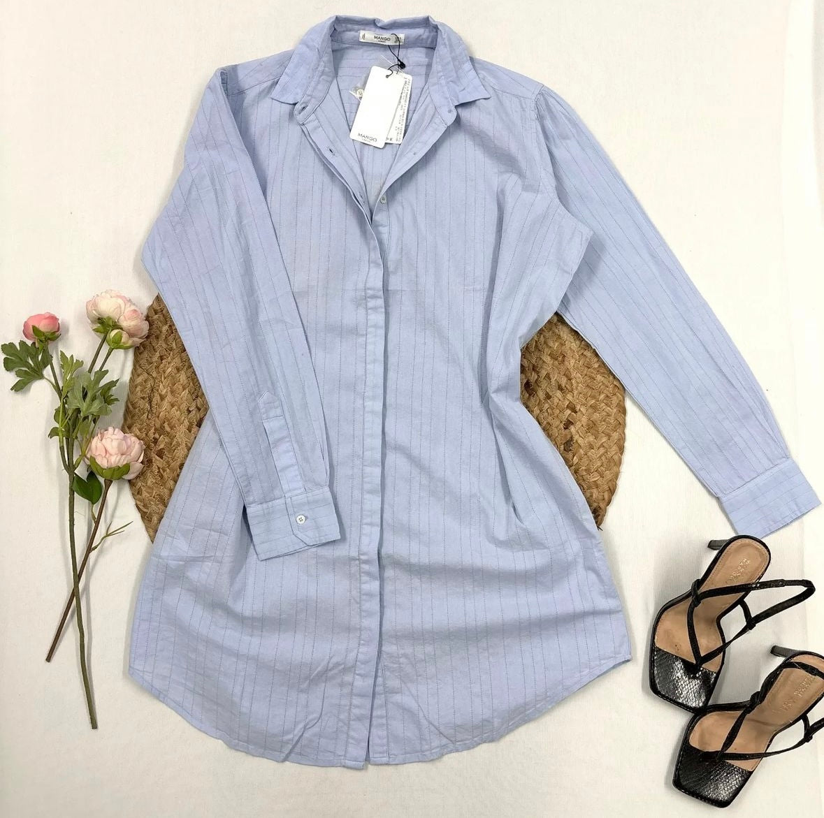 Blue shirt dress