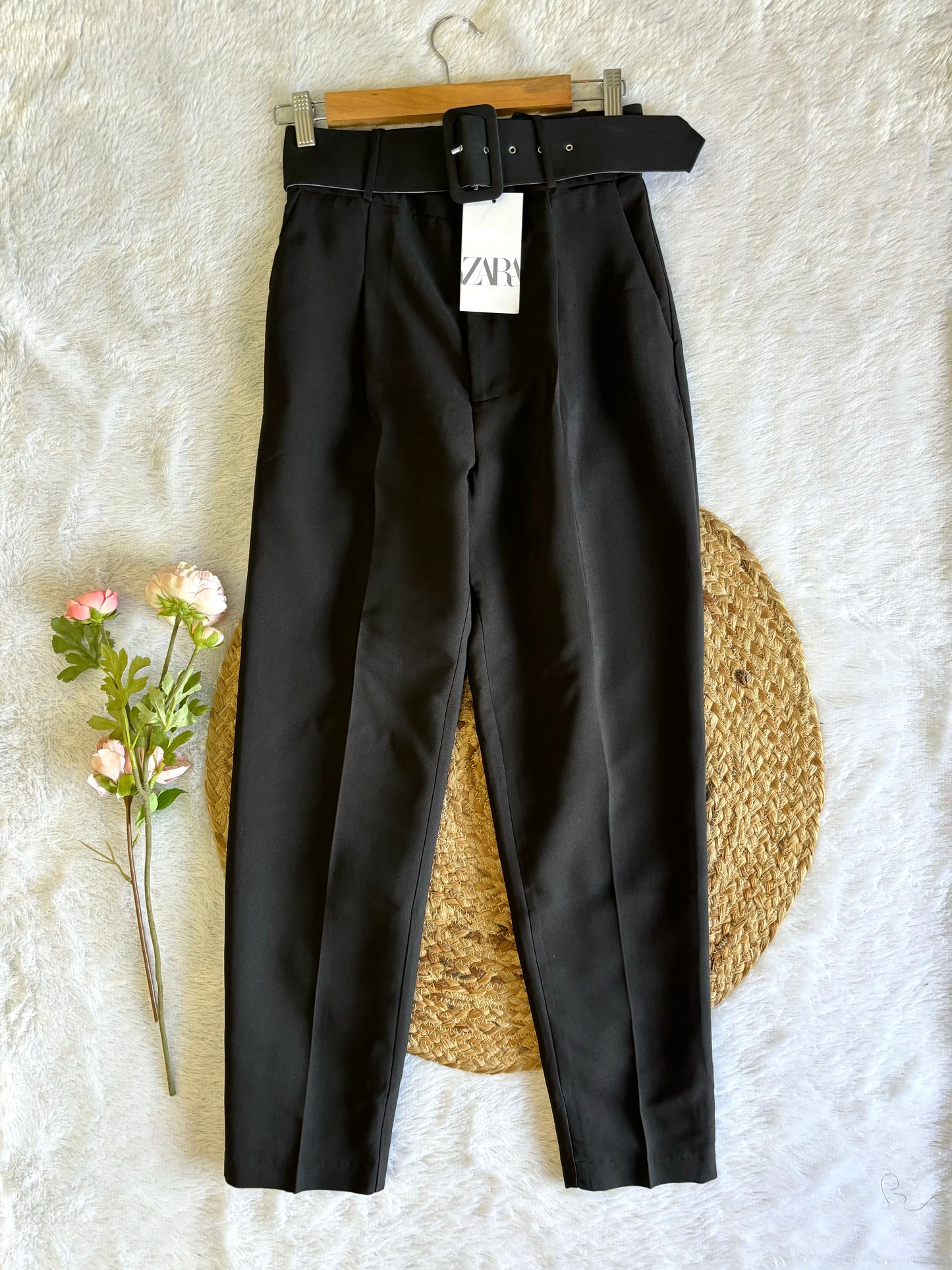 Black Belted Trouser