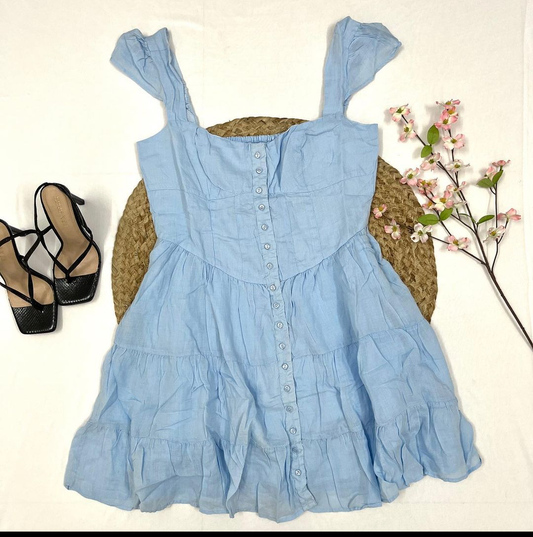 Blue cotton dress