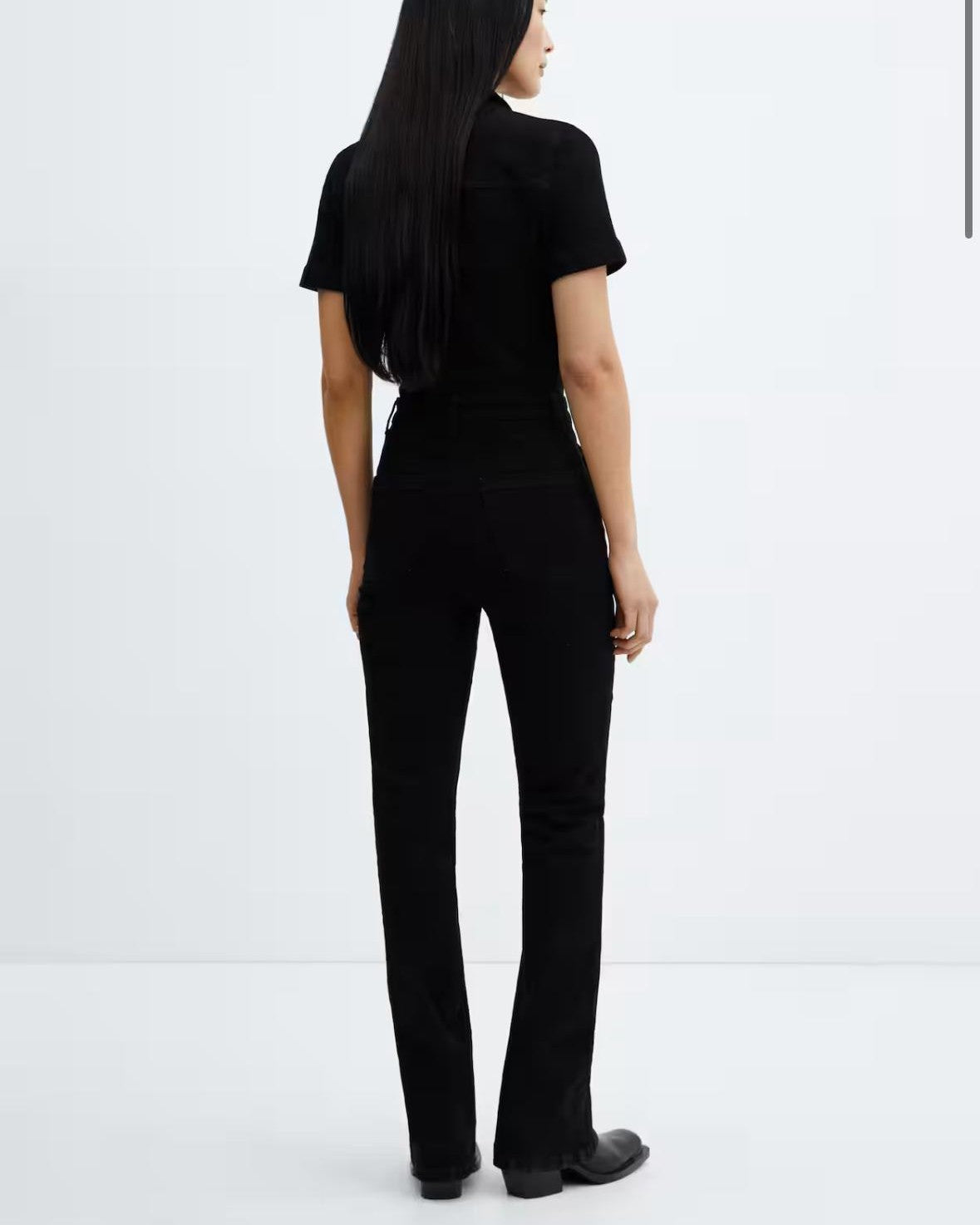 Denim Black Zipper Jumpsuit