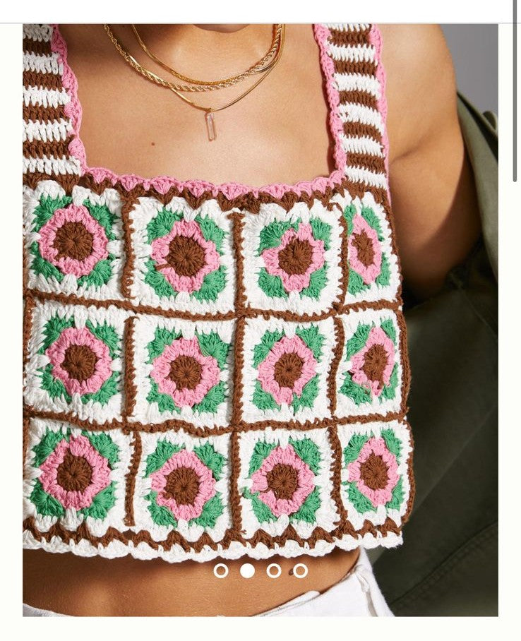 Pink Reversible Crochet Top